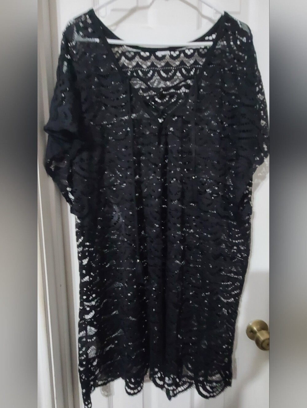 Black Lace Swim Cover-Up Tunic
